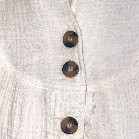 Free People Ivory White 100% Cotton Tunic Top, Size Medium - Picture 4 of 9